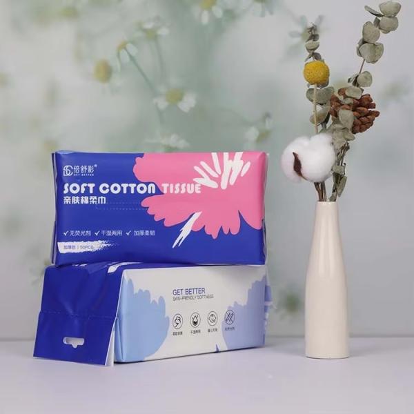 Serviette jetable pour le visage en coton non tissé 50 g/m² - 120 g/m² lingettes jetables sèches pour le visage