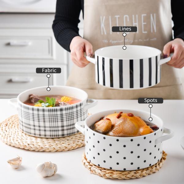Light Luxury Ceramic Soup Bowl Set Perfect for Business Gifts and Sustainable Cooking