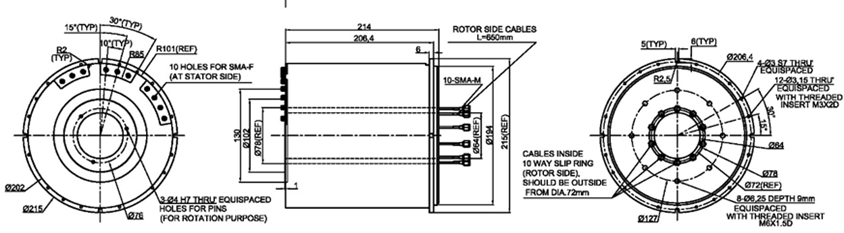 Stable Coaxial Rotary Joint Single Channel Radar Rotary Joint Low Insertion Loss