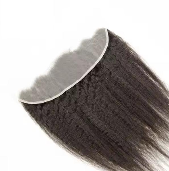Kinky straight Transparent Hd Lace Frontal 13X4  Lace Front Human Hair Pre-plucked Natural Hairline, Hd Lace Frontal Closure