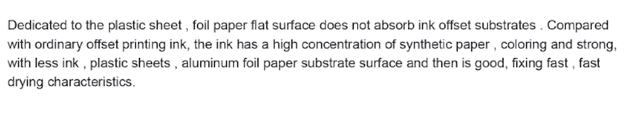 Synthetic Paper Offset Printing Ink High Gloss Speedy Dry Eco Friendly Resin