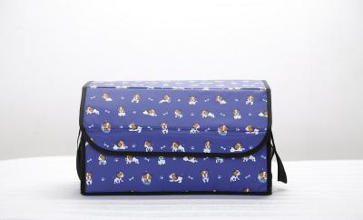 Cartoon Blue Folding Trunk Bag , Car Seat Back Organizer Storage Bag High capacity