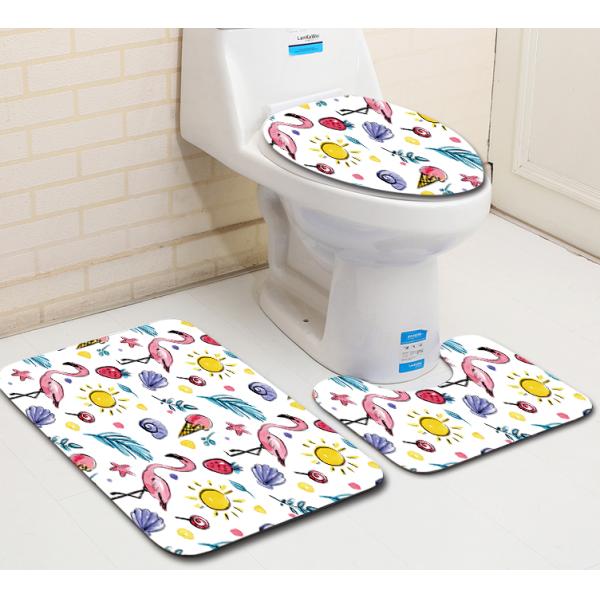 Flamingo Toilet Seat Cushion 45*37 Carpet Toilet Seat Cover