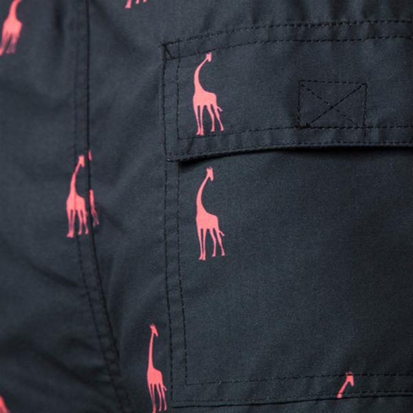 Oem Factory Manufacturer Custom Logo Drawstring Beach Surf Shorts Printed Giraffe Graphic Sleep Pajama Shorts