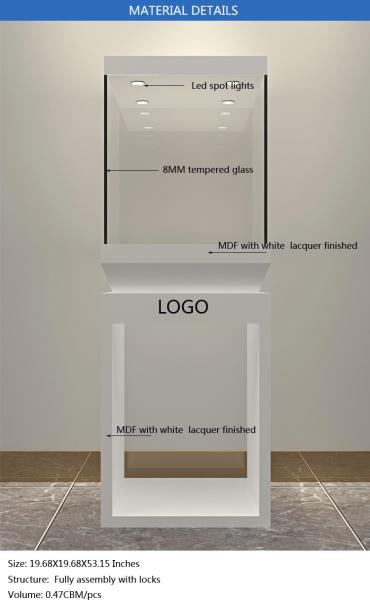 Manufacturer wholesale custom made white color glass display cases for museums