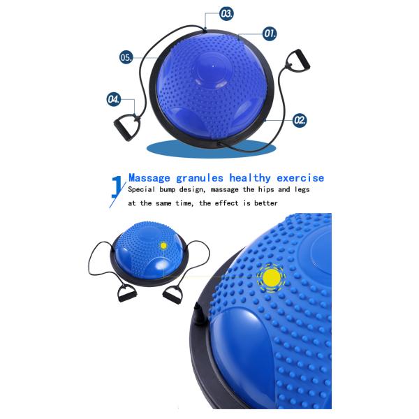 BPA FREE 60CM Half Dome Exercise Ball Yoga Hemisphere Ball Anti Burst