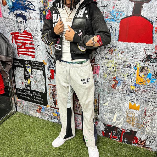 Camiseta con cierre de cerradura con bordado de aplicación para hombres de 200 gramos a 500 gramos