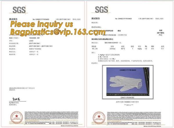 Powder Free Disposable Vinyl PVC Gloves 5.5 grams 9 inches and 12 inches,Health Cleanroom 12 Disposable/Single Use Powd