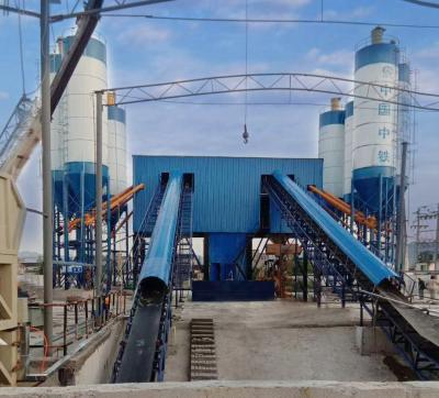 3 - 5 Grids Concrete Mixing Station High Accuracy With Alloy Mixing Arm