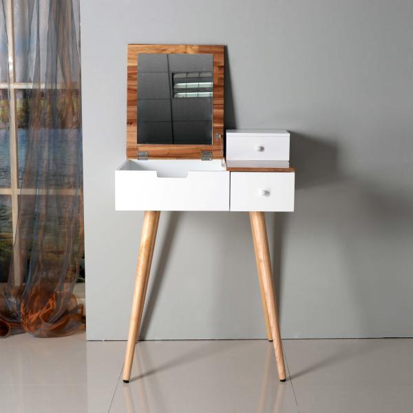 Estilo europeo que empaqueta el tocador del maquillaje del grano de madera de capacidad grande