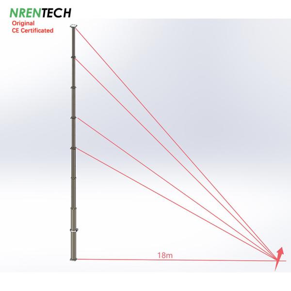 18m-400kg heavy duty payloads non-lockable pneumatic telescopic mast for telescopic antenna