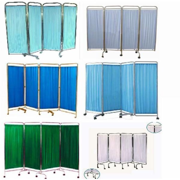 4 Folding Steel Frame Hospital Privacy Screens Medical Pvc Bed Screen For Patients (ALS-WS08)