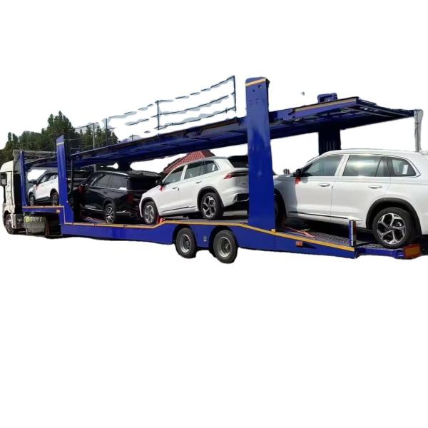 CIMC 2/3 Axle Stainless Steel 8-9 Land Road Car Trailer Semi Utility Flatbed Carrier Trailer