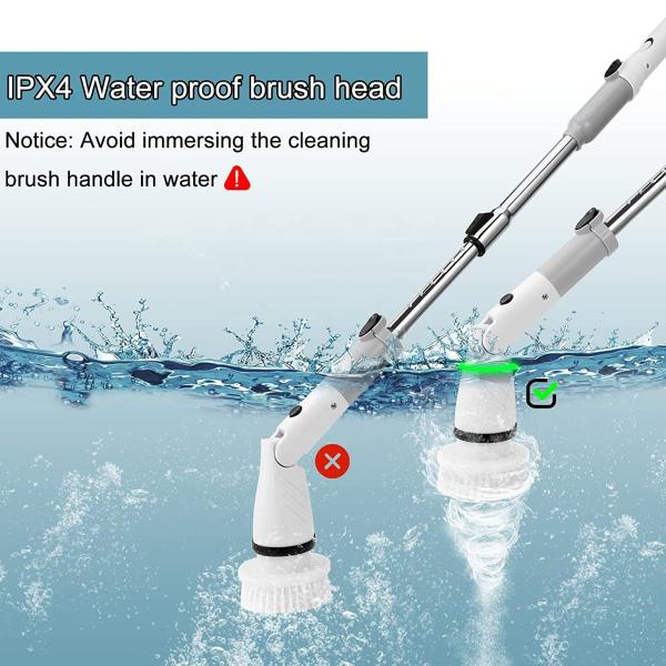 ABS Extendable Electric Cleaning Brush Tile Scrubber Customized