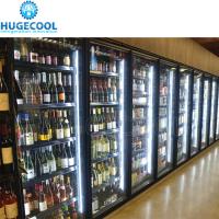 Porta de vidro do supermercado caminhada em exibição refrigerador frigorífico sala fria com refrigerante de freão