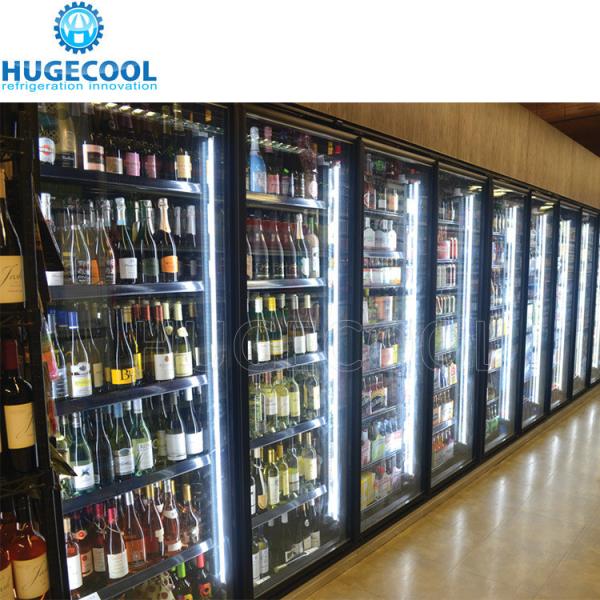 Frigoríficos de portas de vidro com estrutura de liga de alumínio para cavernas de cerveja e lojas de bebidas alcoólicas