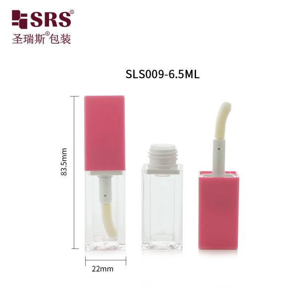 SLS009-6.5ML Square Shape Cute Mini Plastic Makeup Lip Gloss Gel Bottle Applicator Injection Custom Color