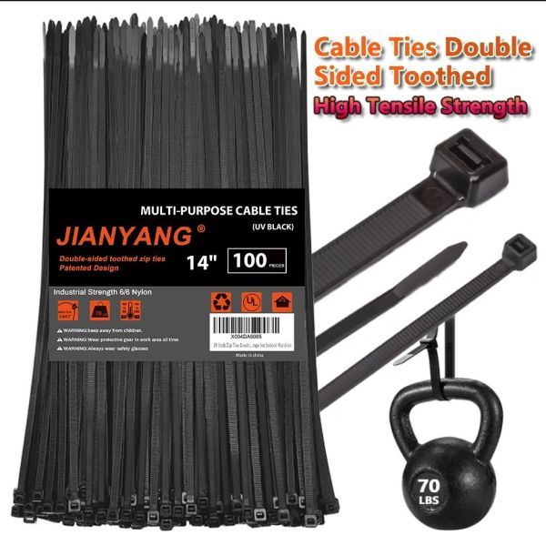 High Quality Self-Locking Nylon Cable Ties Double-Sided Tooth Zip Ties Made of Pure Nylon66 OEM/ODM