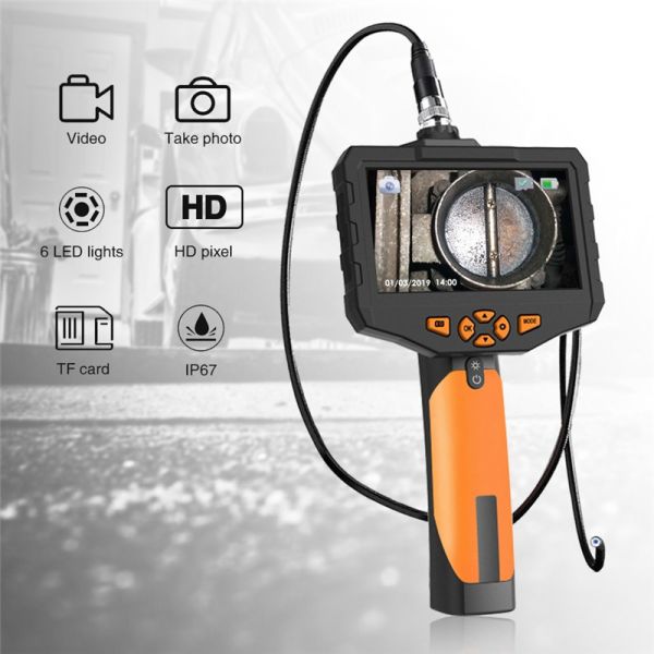 3.9mm Dual Lens 1080P HD Industrial Endoscope with 5 Inch IPS Monitor