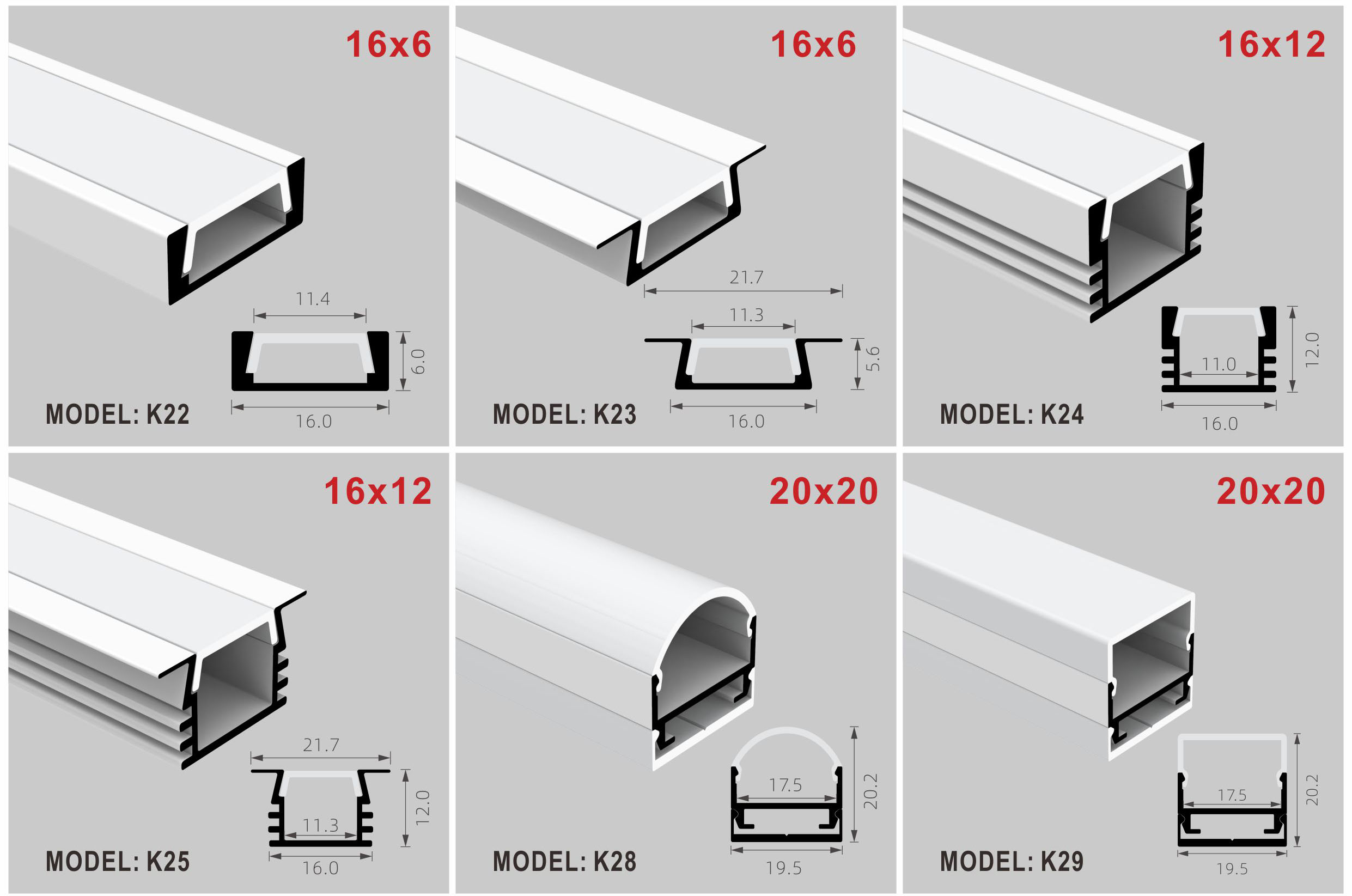 Recessed LED Profile with 6063-T5 Aluminum Alloy and Anodized Surface for Inground Installation