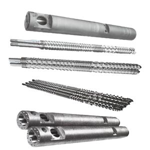 Ra0.4um Surface Roughness Parallel Twin Screw and Barrel with 0-600rpm Screw Rotation Speed and Nitriding Treatment