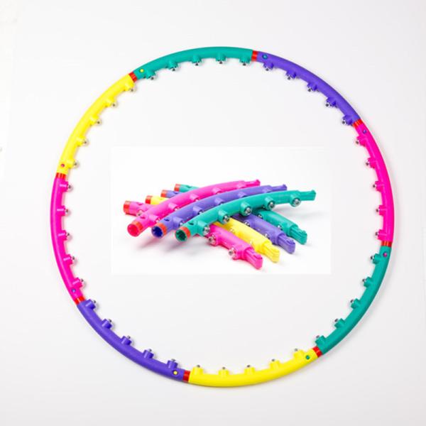PVC NBR Fitness Hula Hoop Massage Ring 88cm 8 Sections Magnetic Plastic