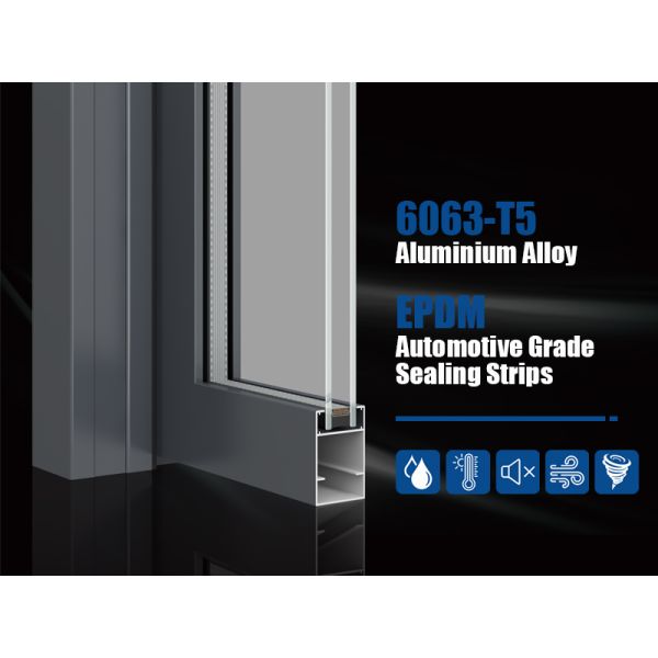 Waterproof Soundproof Double Glass Aluminium Heavy Duty Interior Bathroom Casement Door