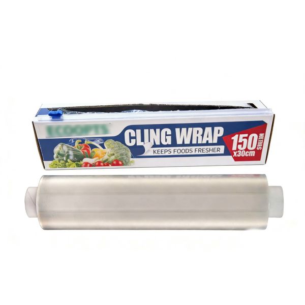 100% Safe PE Cling Film With Cutter Box for Food Wrap Fruits and Vegetables Packaging Made in CHina