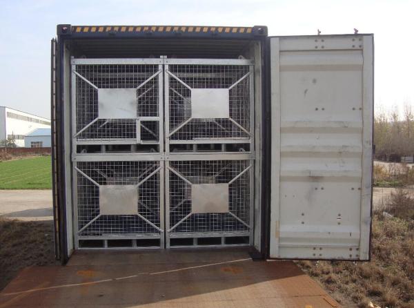 1500KG Capacity Steel Cage Box Hot Galvanized Mesh Cages For Storage