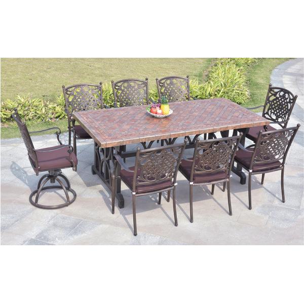 Leisure  Garden Cast Aluminum 8 Seater Outdoor Furniture Table And Chair Set Garden Furniture