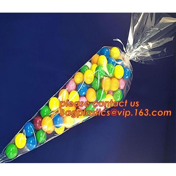 cone shape custom print clear plastic christmas candy bag,cone shaped clear candy treat opp bag,Various Styles Christmas