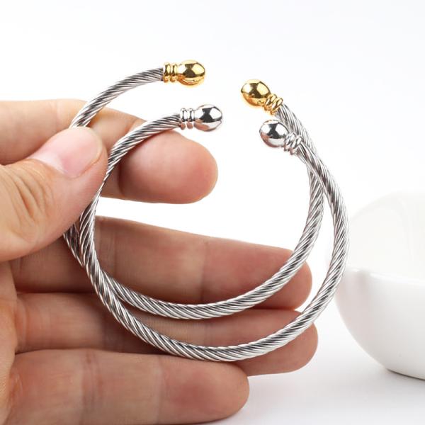 Fashion titanium steel bracelet female hand accessories twisted C-shaped bracelet plated 18k gold  gift accessories