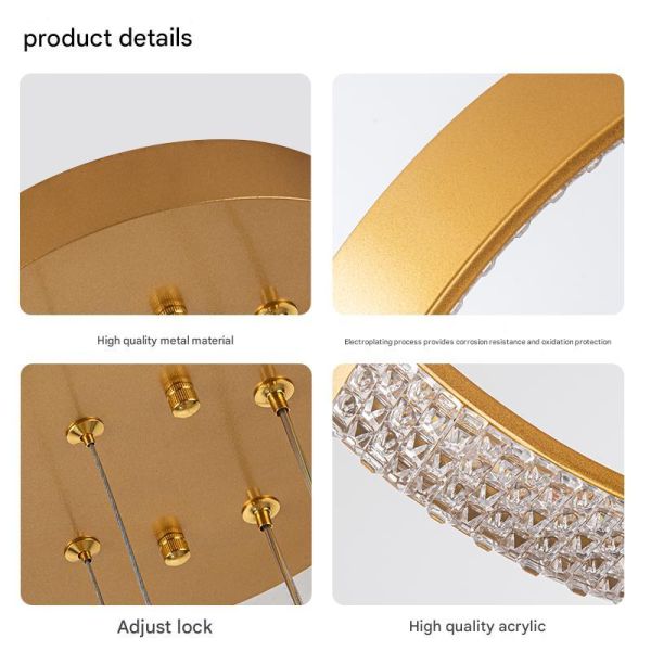 Remote-Controlled Stepless Dimming , Circular Pendant Light , Modern Minimalist Design for Both High and Low Ceilings