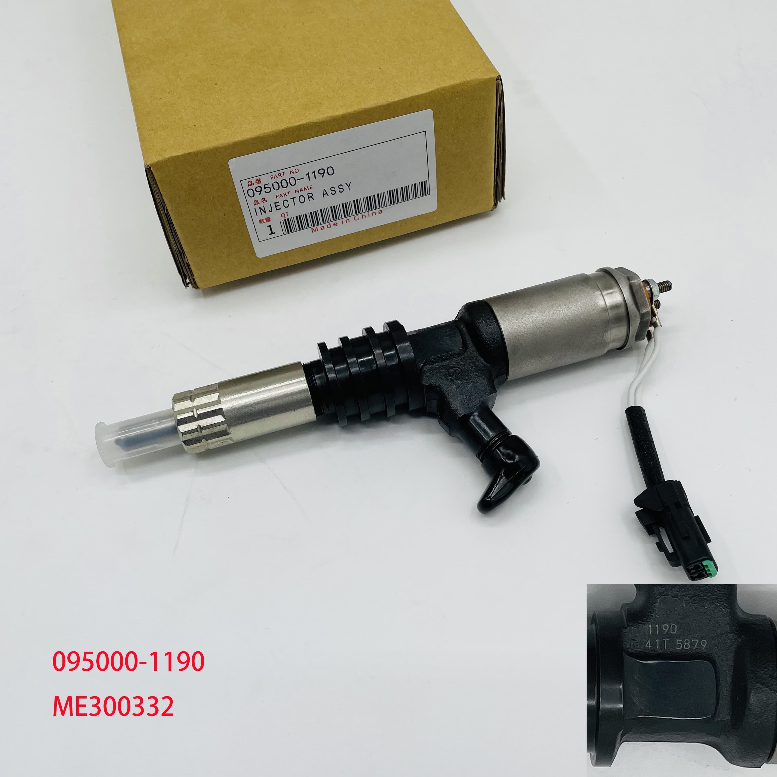 Denso 095000-1190 White Harness Common Rail Fuel Injector ME300332 for Mitsubishi Fuso 6M60T