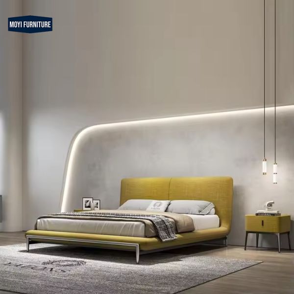 Microfiber Cover Material Modern Wooden Queen Set Classic Luxury King Size Bed Double Design 150 200 180 200cm Customize