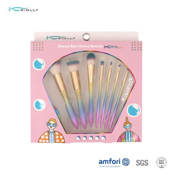 OEM Colorful 8pcs Plastic Makeup Brushes For Eye Shadow