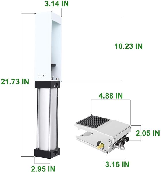Durable Pneumatic Cylinder Aluminum Can Crusher Foot Valve Type