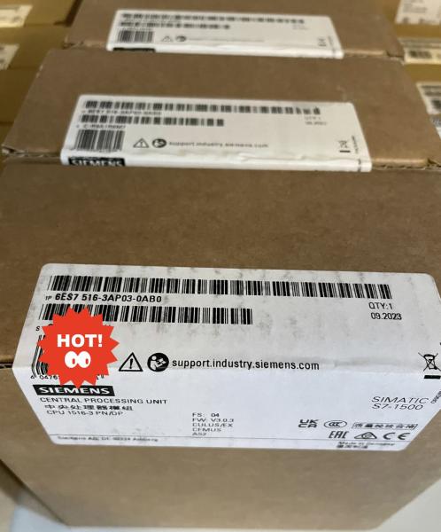 6ES7516-3AN02-0AB0 Siemens SIMATIC S7-1500 CPU 1516-3 PN/DP With 1 MB Work Memory