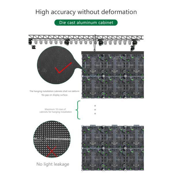 RGB P2.6 Indoor Die-casting Aluminio Display LED de color completo alquiler 3840HZ HD Video pantalla 250 * 250MM