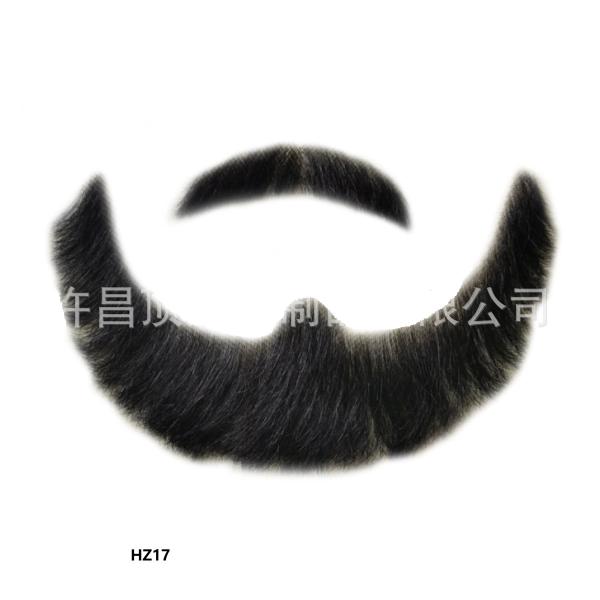 100% Human Hair Handmade Fake Mustache Beard for Entertainment/Drama/Life