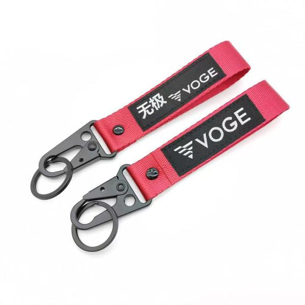 Neon Pink Brandable Keychain Lanyard - VOGE Styled Tags & Anti-Scratch Metal Hooks​