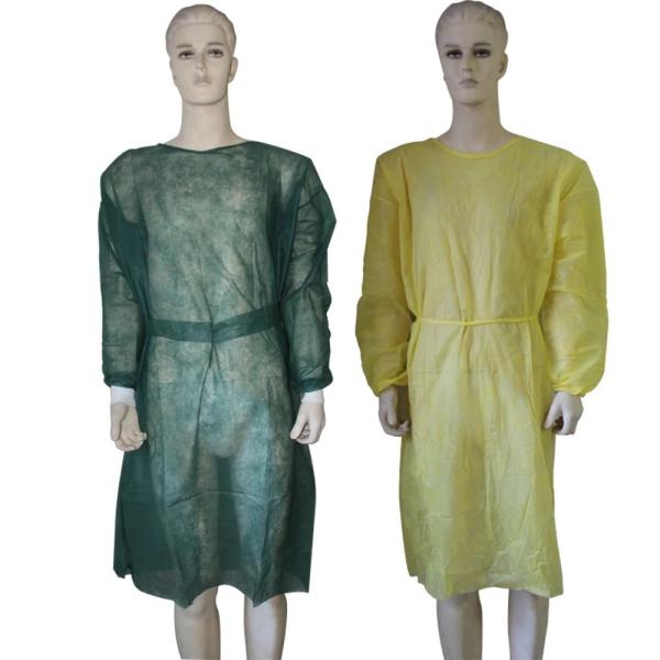 Yellow Color Protective Surgical Gowns Disposable Surgical Hospital Isolation Clothing