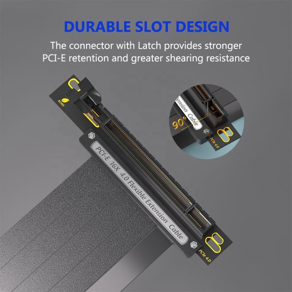 PCIe 4.0 16x Shielded GPU Extension Cable with 90 Degree PCI Express Riser for High Speed GPU Card