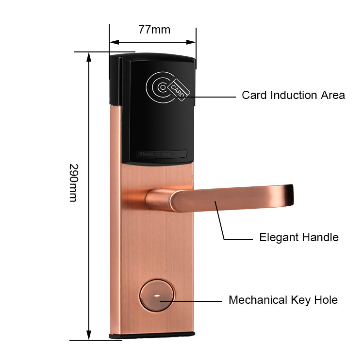 Нержавеющая сталь CE FCC Card Hotel Keyless Digital Door Lock с энергосберегающим переключателем