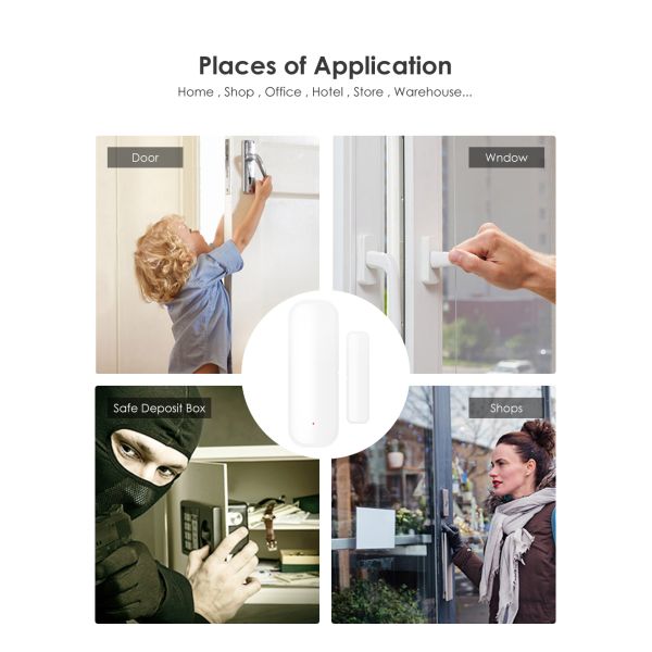 Wireless 802.11b WiFi Door Detector Sensor Alarm for Smart Home Security