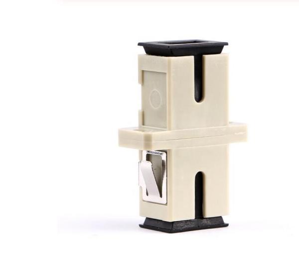 SC Type LC / PC MM Duplex Beige Optical Fiber Adapter For Data Transmission