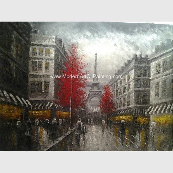 Paris Abstract Painting / Modern Art Oil Painting Eiffel Tower Paris Single Panel