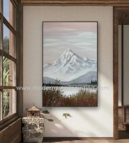 Handpainted Mountains Oil Painting Modern Landscape Canvas With Romantic Brushstrok