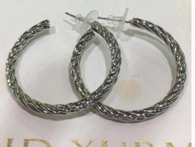(E-71)Women's Jewelry Silver Plated Twist Cable Hoop Earrings for Women Gift