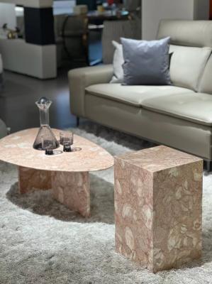 Mesa de mármol natural PinkShell hecha a mano para aplicaciones versátiles